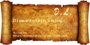Diamantstein Lajos névjegykártya